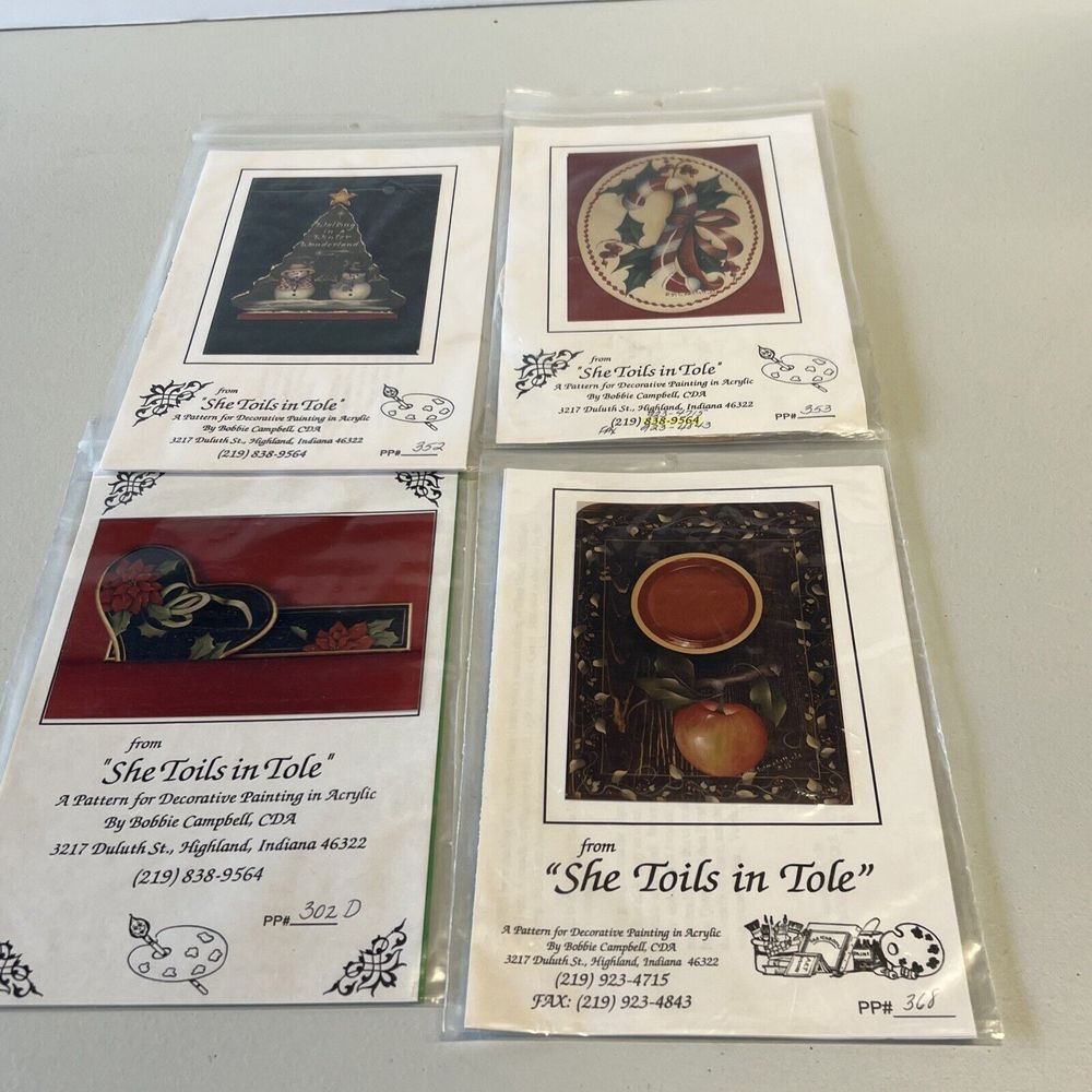 She Toils in Tole Seasonal Crafting Pattern Lot of 4 #353, #352, #368, #302D - Picture 1 of 7